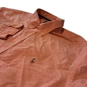 Ralph Lauren Mens Orange Button Down Oxford Classic Fit Shirt XXL
